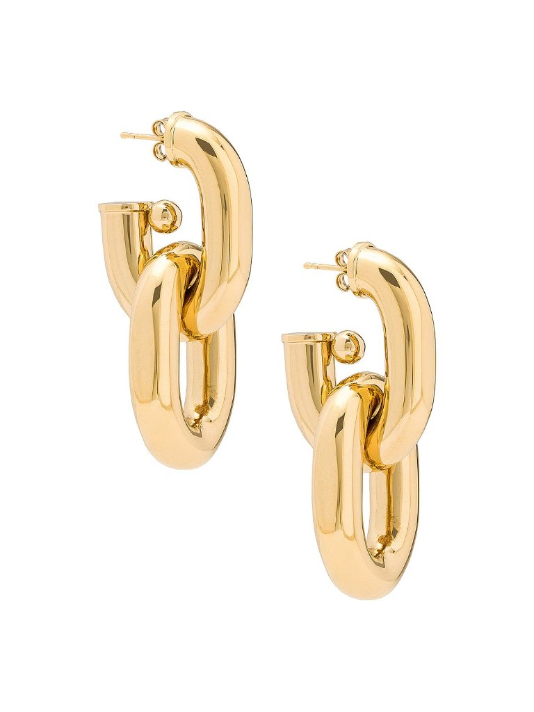 Rabanne Xl Link Hoop Earrings In Gold